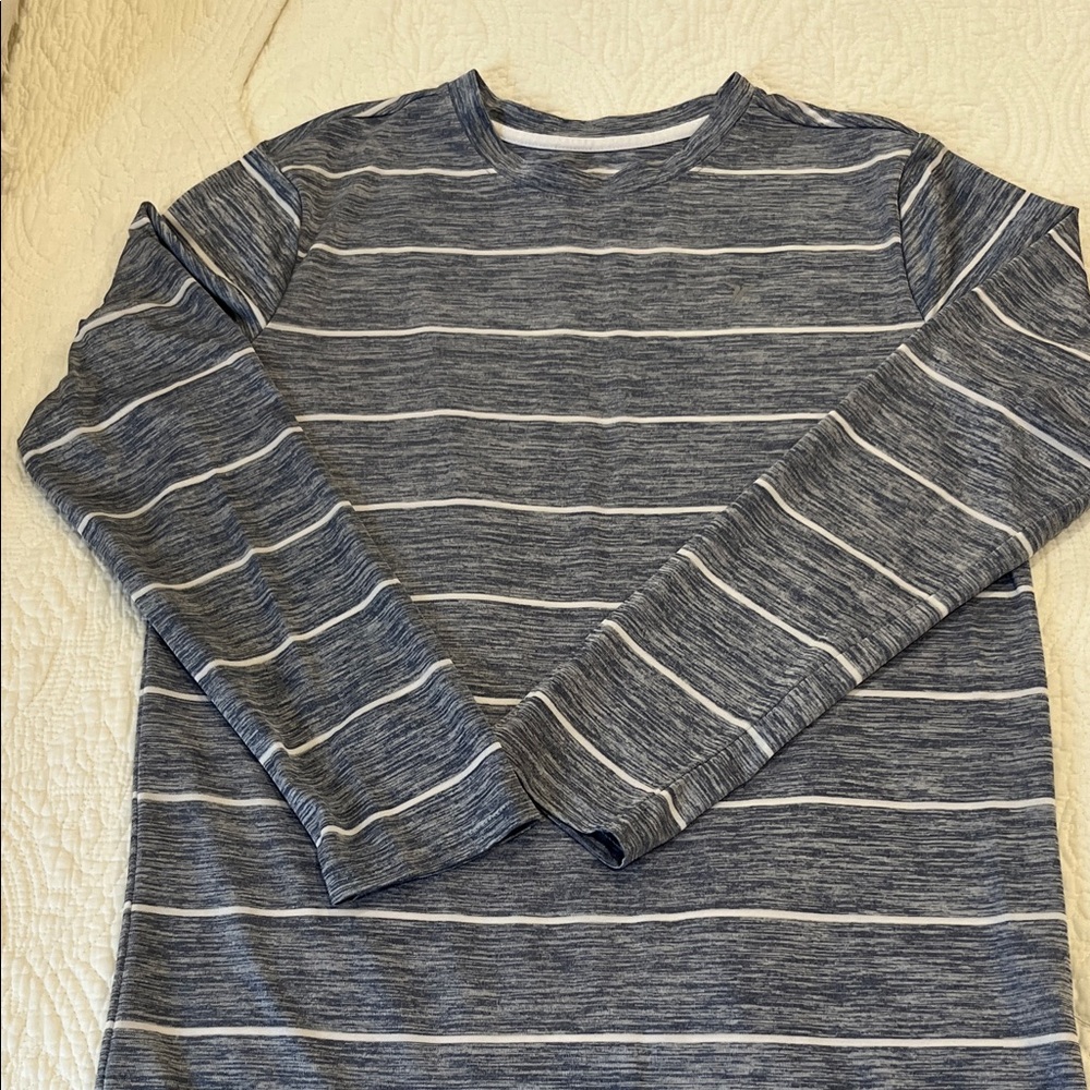 Old Navy Kids Blue and White Striped Long Sleeve Tee